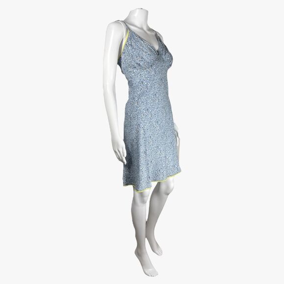 Topshop Women's Mini Jacquard Slip Dress Size 12 Preppy Girly Lace - Picture 2 of 6